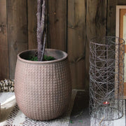 Dimple-Textured Cement Planter