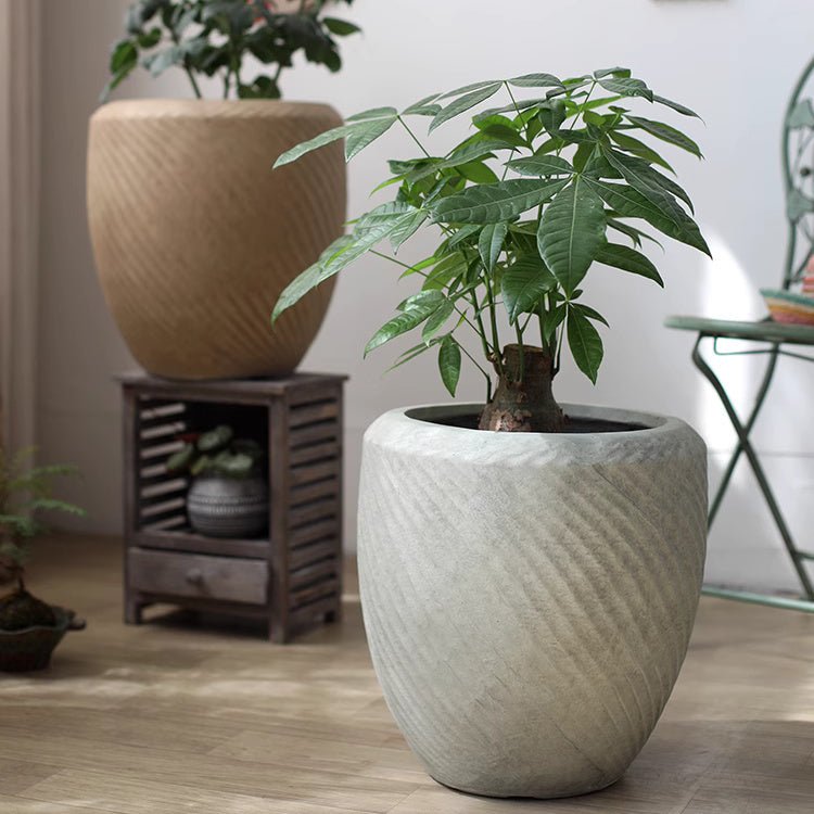 Swirl-Textured Magnesia Planter