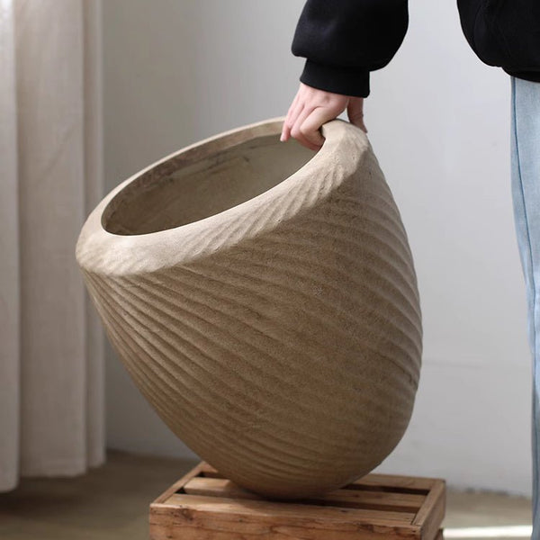 Swirl-Textured Magnesia Planter