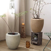 Swirl-Textured Magnesia Planter