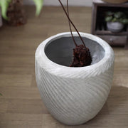 Swirl-Textured Magnesia Planter