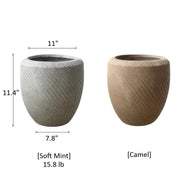 Swirl-Textured Magnesia Planter