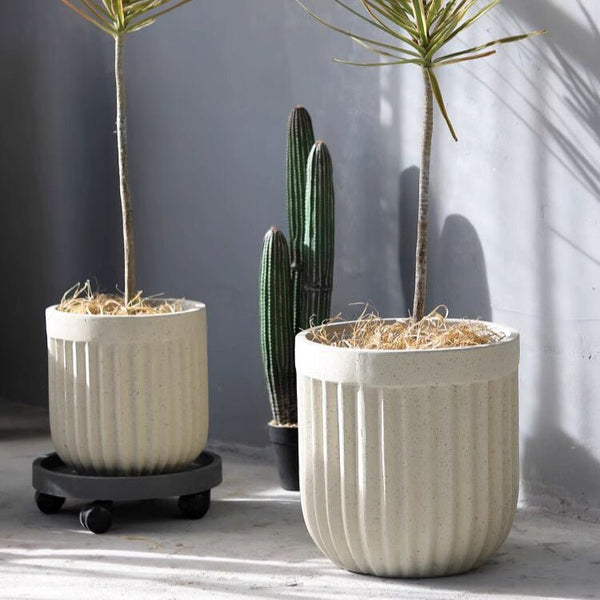 Ribbed Magnesium Oxide Cylinder Planter