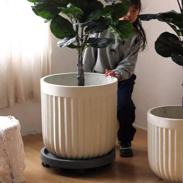 Ribbed Magnesium Oxide Cylinder Planter