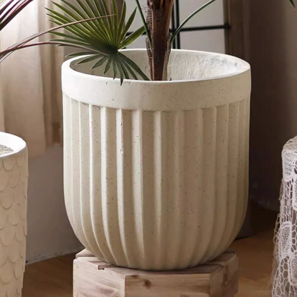 Ribbed Magnesium Oxide Cylinder Planter