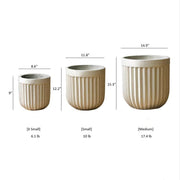 Ribbed Magnesium Oxide Cylinder Planter