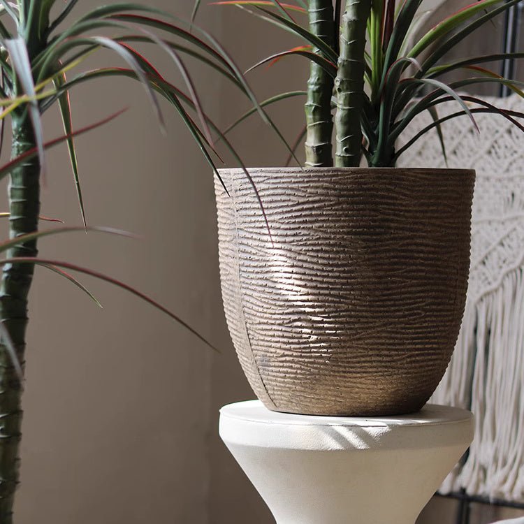 Ridged Magnesia Outdoor Planter