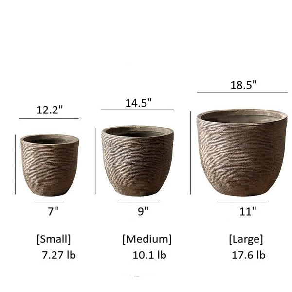Ridged Magnesia Outdoor Planter