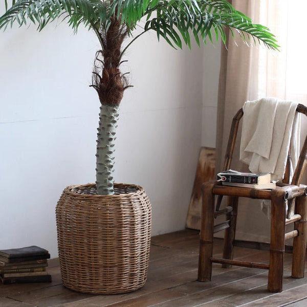 Woven Rattan Floor Planter Basket