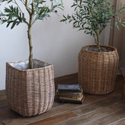 Woven Rattan Floor Planter Basket