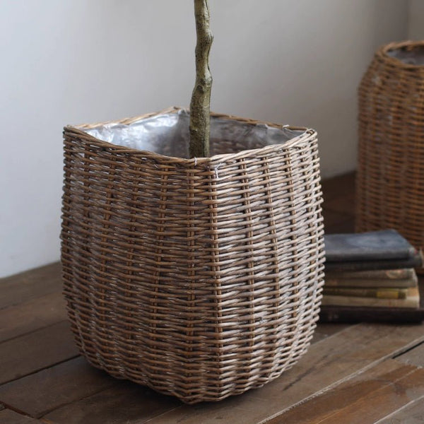 Woven Rattan Floor Planter Basket