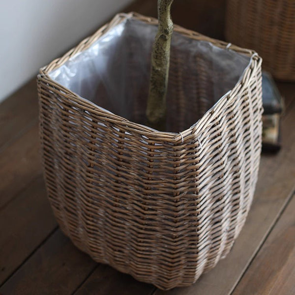 Woven Rattan Floor Planter Basket
