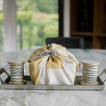 Cream & Black Striped Ribbon, Set of 2