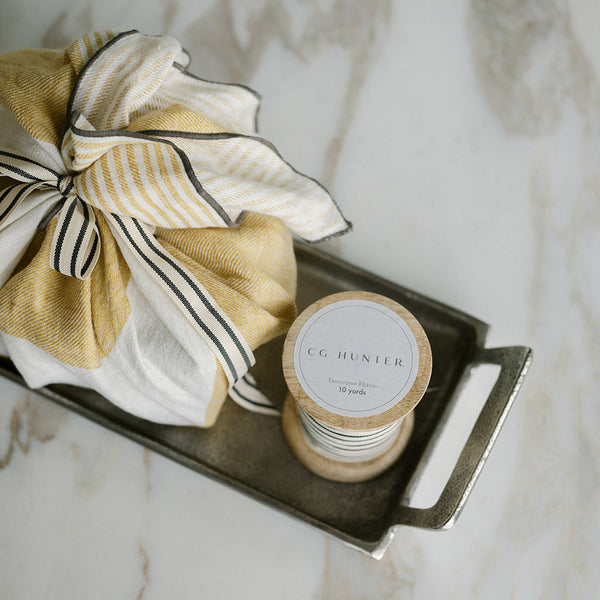 Yellow Stripe Linen Napkin Set
