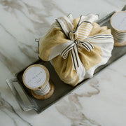 Cream & Black Striped Ribbon, Set of 2