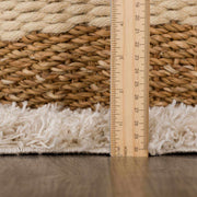 Cream Diamond Shag Area Rug