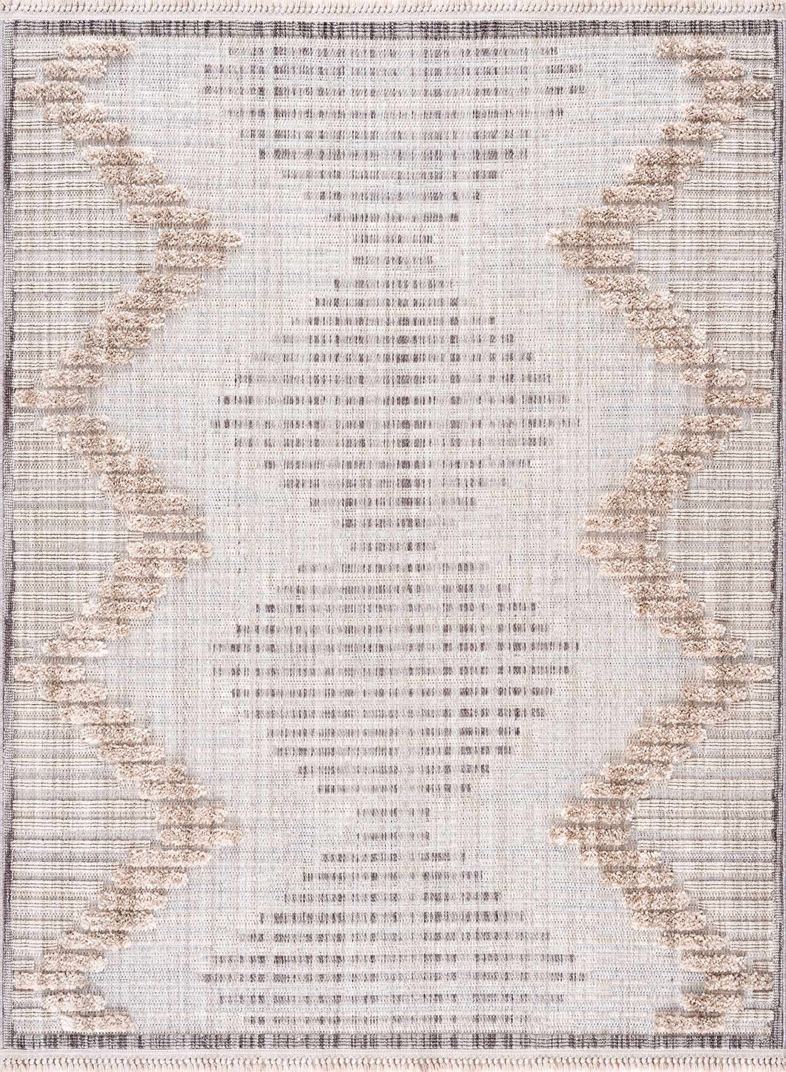 High-Low Texture Fringe Area Rug