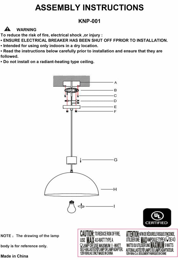 Dome Metal Pendant Light