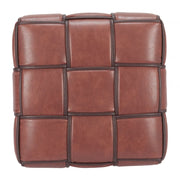 Woven Faux Leather Cube Ottoman — alternate view or variant option