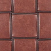 Woven Faux Leather Cube Ottoman — scale reference and proportion detail