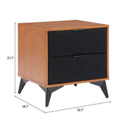 Boucle Drawer Wood-Grain Nightstand — alternate angle showing full form