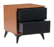 Boucle Drawer Wood-Grain Nightstand — alternate view or variant option