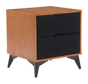 Boucle Drawer Wood-Grain Nightstand — scale reference and proportion detail