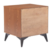 Boucle Drawer Wood-Grain Nightstand — detail of finish and surface variation