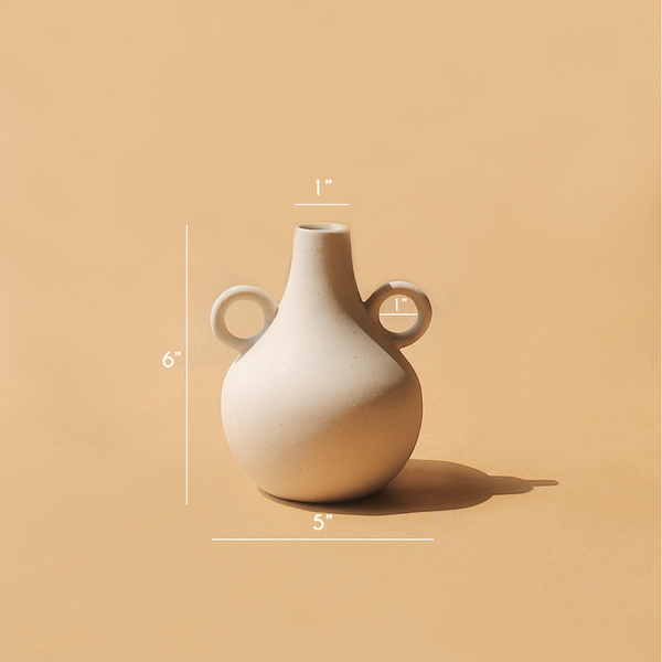 Matte Ceramic Belly Handle Vase