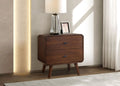 Two-Drawer Walnut-Finish Nightstand