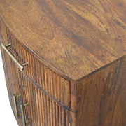 Fluted Mango Wood Bedside Cabinet