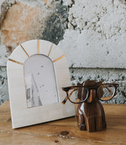 Cream Bone Tile Arch Picture Frame, 5.5 x 3.5 Photo