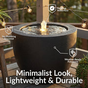 Round Polystone Bubble Outdoor Fountain