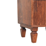 Fluted Mango Wood Two-Drawer Nightstand