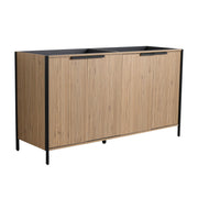 Fluted Wood-Grain Freestanding Bathroom Vanity
