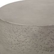 Concrete-Finish Drum Side Table