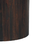 Fluted Mango Wood Marble-Top Coffee Table