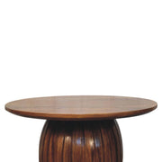Fluted Round Mango Wood Coffee Table