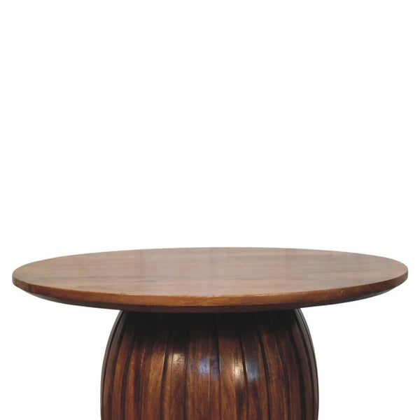 Fluted Round Mango Wood Coffee Table