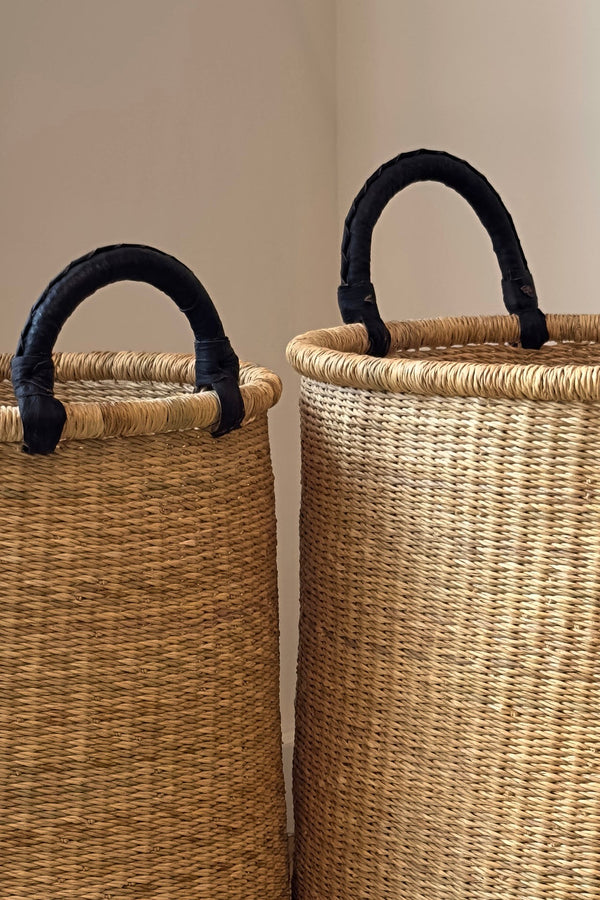 Handwoven Elephant Grass Laundry Hamper