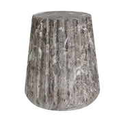 Fluted Concrete Pedestal Side Table
