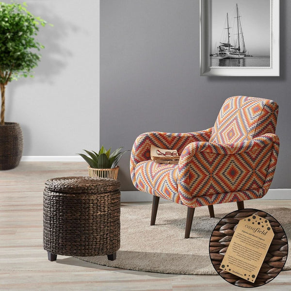 Woven Water Hyacinth Storage Ottoman – ottoman (view 2) | Roost & Roam