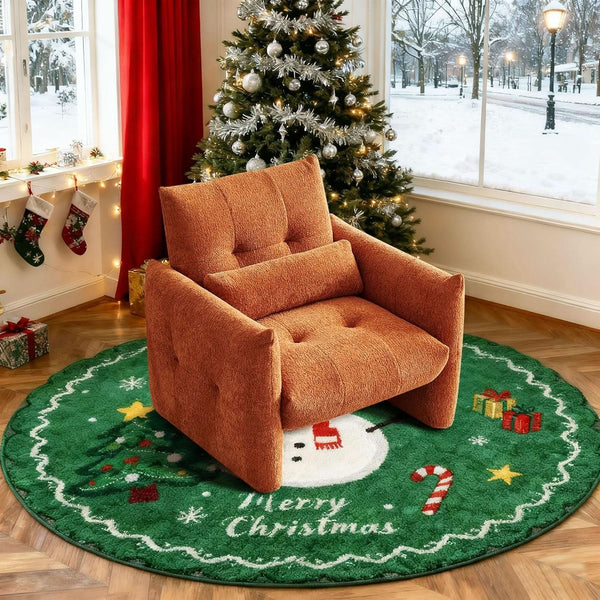 Button-Tufted Sherpa Accent Chair