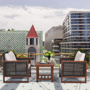 Wicker & Acacia Outdoor Seating Set (view 3) | Roost & Roam