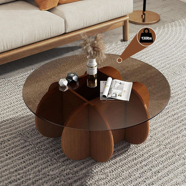 Smoked Glass Round Cocktail Table – cocktail table (view 5) | Roost & Roam