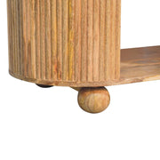 Reeded Mango Wood Oval Coffee Table