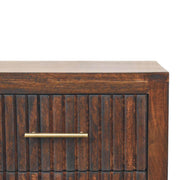 Fluted Mango Wood Two-Drawer Nightstand