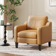 PU Leather Mid-Century Accent Chair