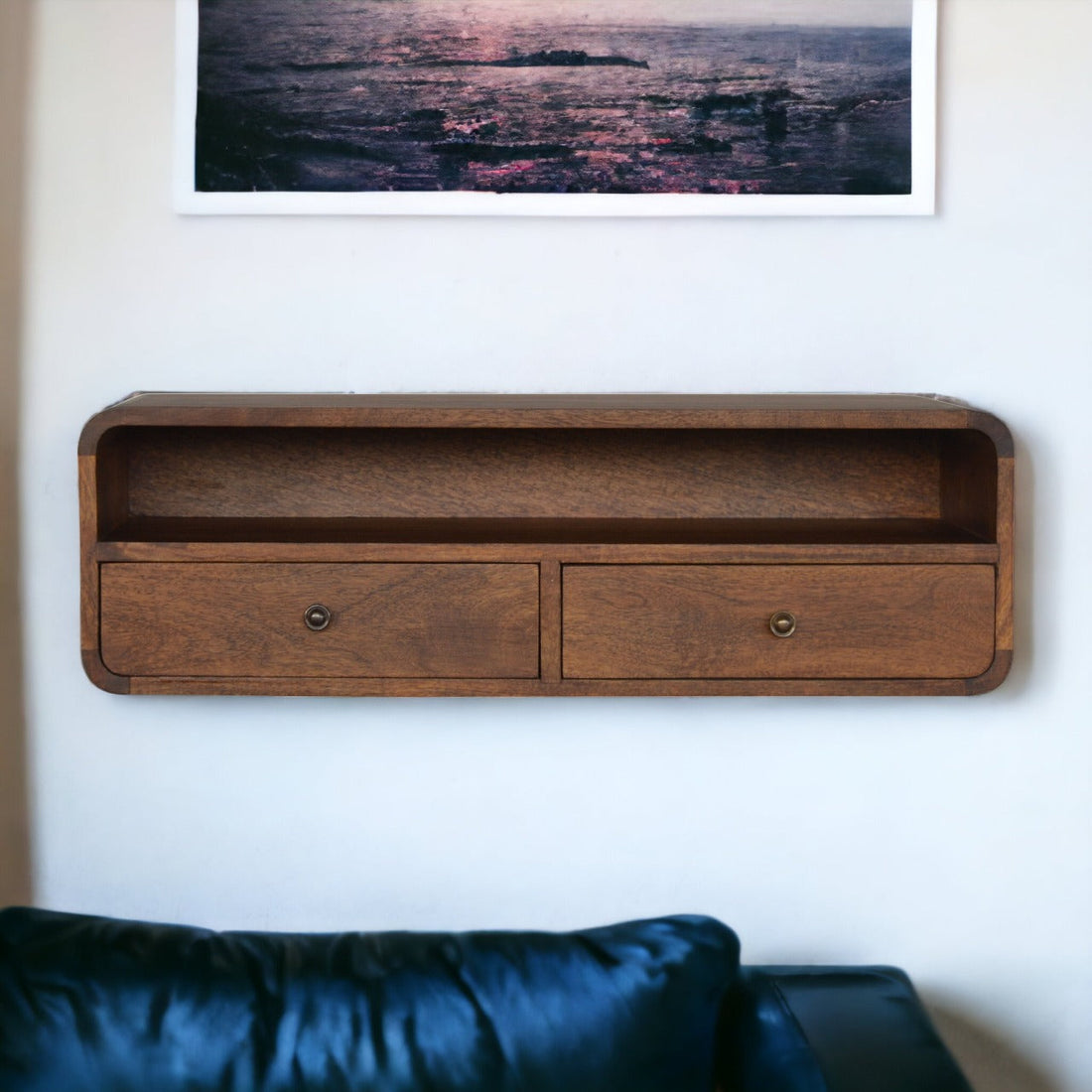 Chestnut Mango Wood Floating Console