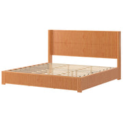 Reeded Wood Platform Bed Frame King